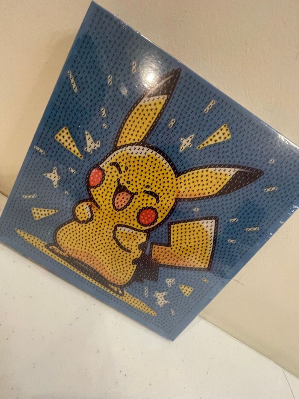 Pikachu Diamond Art Kit 8x8 Full Drill DIY Craft Pokemon Gift Design